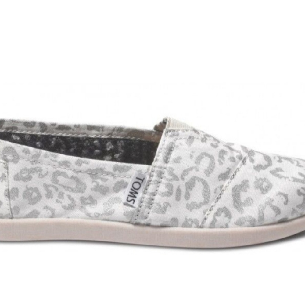 Toms Vegan Silver Snow Leopard